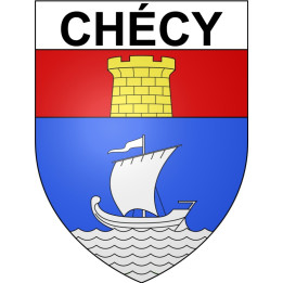 Pegatinas escudo de armas de Chécy adhesivo de la etiqueta engomada