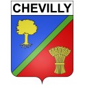 Pegatinas escudo de armas de Chevilly adhesivo de la etiqueta engomada