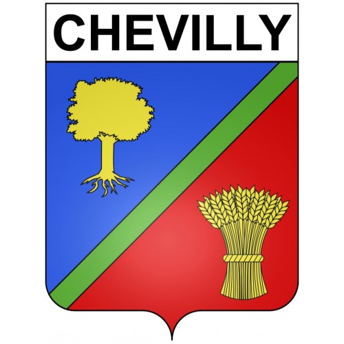 Pegatinas escudo de armas de Chevilly adhesivo de la etiqueta engomada
