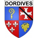 Pegatinas escudo de armas de Dordives adhesivo de la etiqueta engomada