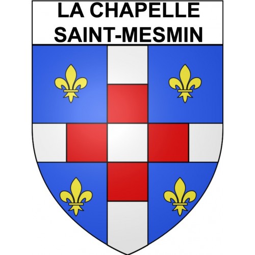 Pegatinas escudo de armas de La Chapelle-Saint-Mesmin adhesivo de la etiqueta engomada