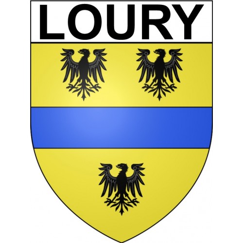 Pegatinas escudo de armas de Loury adhesivo de la etiqueta engomada