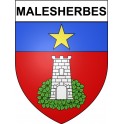 Pegatinas escudo de armas de Malesherbes adhesivo de la etiqueta engomada