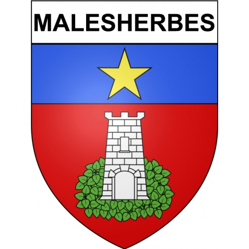 Stickers coat of arms Malesherbes adhesive sticker