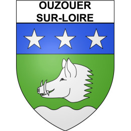 Pegatinas escudo de armas de Ouzouer-sur-Loire adhesivo de la etiqueta engomada