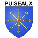 Pegatinas escudo de armas de Puiseaux adhesivo de la etiqueta engomada