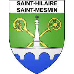 Pegatinas escudo de armas de Saint-Hilaire-Saint-Mesmin adhesivo de la etiqueta engomada