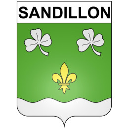 Pegatinas escudo de armas de Sandillon adhesivo de la etiqueta engomada
