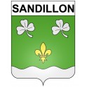 Pegatinas escudo de armas de Sandillon adhesivo de la etiqueta engomada