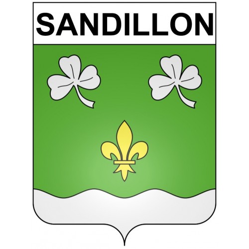Pegatinas escudo de armas de Sandillon adhesivo de la etiqueta engomada