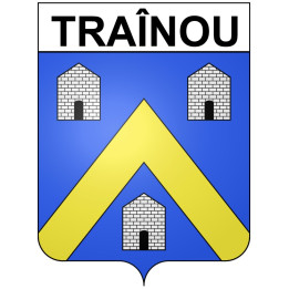 Pegatinas escudo de armas de Traînou adhesivo de la etiqueta engomada