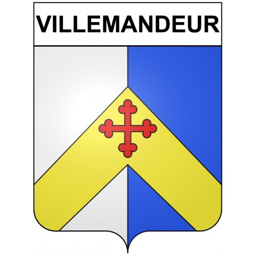 Pegatinas escudo de armas de Villemandeur adhesivo de la etiqueta engomada