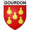Pegatinas escudo de armas de Gourdon adhesivo de la etiqueta engomada