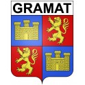 Pegatinas escudo de armas de Gramat adhesivo de la etiqueta engomada