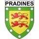 Pradines 46 ville Stickers blason autocollant adhésif