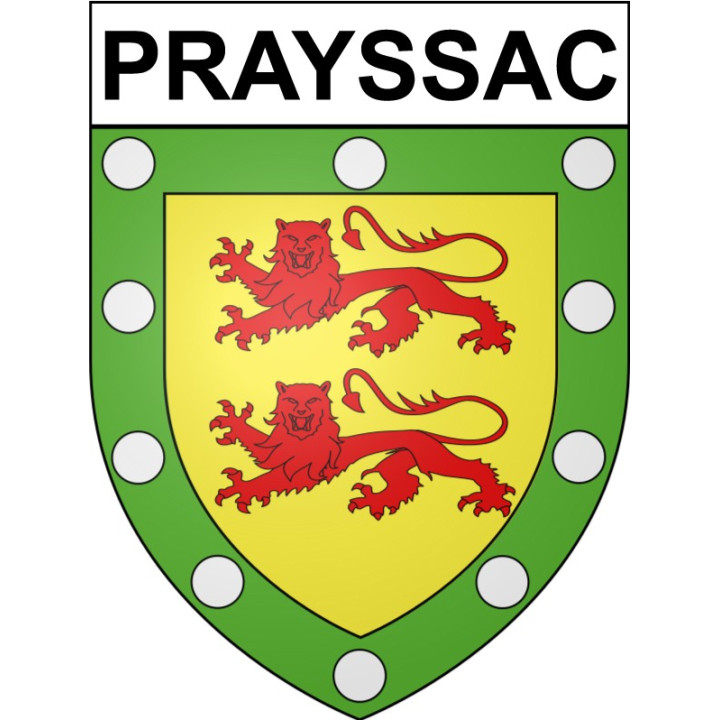 Pegatinas escudo de armas de Prayssac adhesivo de la etiqueta engomada