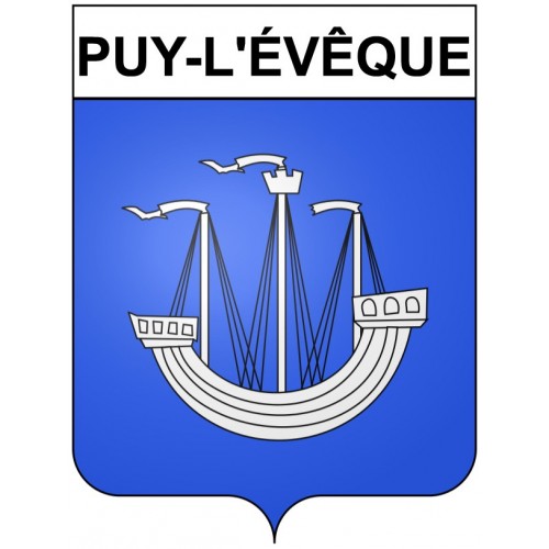 Stickers coat of arms Puy-l'Évêque adhesive sticker