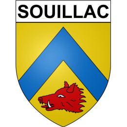 Pegatinas escudo de armas de Souillac adhesivo de la etiqueta engomada