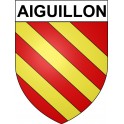 Pegatinas escudo de armas de Aiguillon adhesivo de la etiqueta engomada