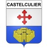 Pegatinas escudo de armas de Castelculier adhesivo de la etiqueta engomada