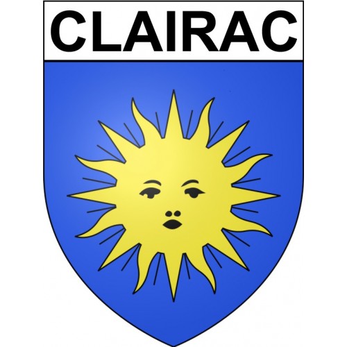 Pegatinas escudo de armas de Clairac adhesivo de la etiqueta engomada