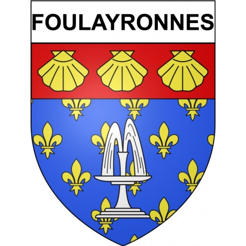 Pegatinas escudo de armas de Foulayronnes adhesivo de la etiqueta engomada