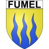 Pegatinas escudo de armas de Fumel adhesivo de la etiqueta engomada
