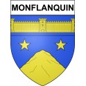 Monflanquin Sticker wappen, gelsenkirchen, augsburg, klebender aufkleber