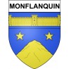 Pegatinas escudo de armas de Monflanquin adhesivo de la etiqueta engomada
