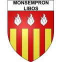 Pegatinas escudo de armas de Monsempron-Libos adhesivo de la etiqueta engomada