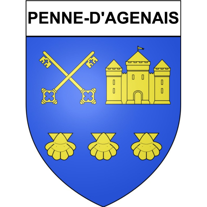 Stickers coat of arms Penne-d'Agenais adhesive sticker
