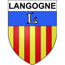Langogne Sticker wappen, gelsenkirchen, augsburg, klebender aufkleber