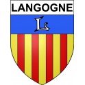 Pegatinas escudo de armas de Langogne adhesivo de la etiqueta engomada