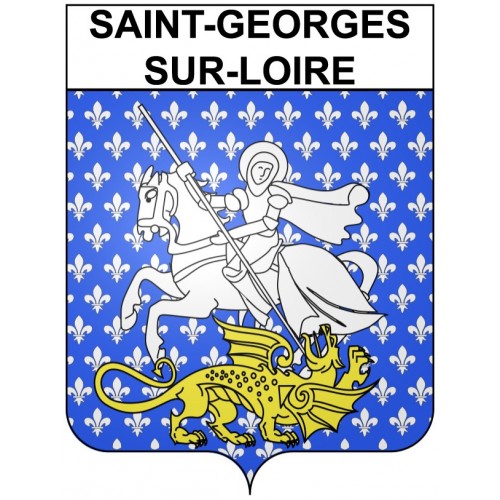 Pegatinas escudo de armas de Saint-Georges-sur-Loire adhesivo de la etiqueta engomada