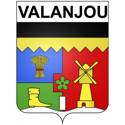 Valanjou 49 ville Stickers blason autocollant adhésif