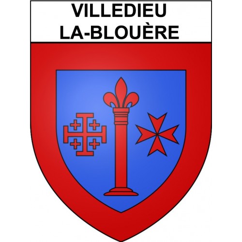 Pegatinas escudo de armas de Villedieu-la-Blouère adhesivo de la etiqueta engomada