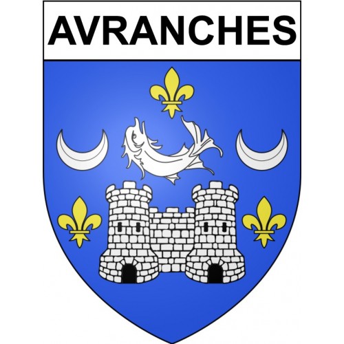 Pegatinas escudo de armas de Avranches adhesivo de la etiqueta engomada
