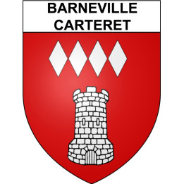 Pegatinas escudo de armas de Barneville-Carteret adhesivo de la etiqueta engomada