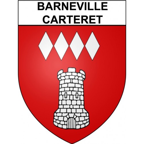 Pegatinas escudo de armas de Barneville-Carteret adhesivo de la etiqueta engomada