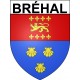 Pegatinas escudo de armas de Bréhal adhesivo de la etiqueta engomada