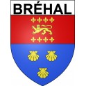 Pegatinas escudo de armas de Bréhal adhesivo de la etiqueta engomada
