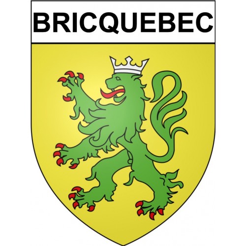 Pegatinas escudo de armas de Bricquebec adhesivo de la etiqueta engomada
