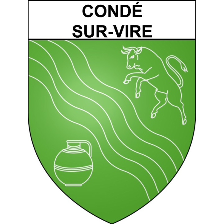 Pegatinas escudo de armas de Condé-sur-Vire adhesivo de la etiqueta engomada