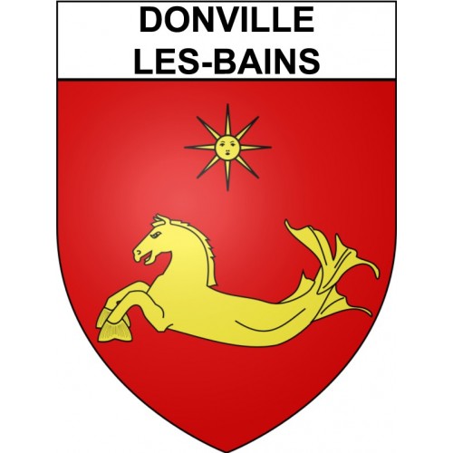 Stickers coat of arms Donville-les-Bains adhesive sticker