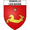Pegatinas escudo de armas de Donville-les-Bains adhesivo de la etiqueta engomada