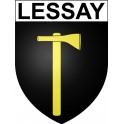 Pegatinas escudo de armas de Lessay adhesivo de la etiqueta engomada