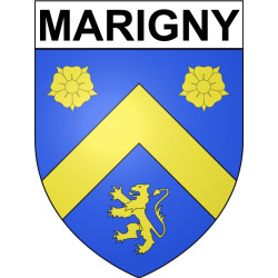 Pegatinas escudo de armas de Marigny adhesivo de la etiqueta engomada