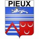 Pieux 50 ville Stickers blason autocollant adhésif