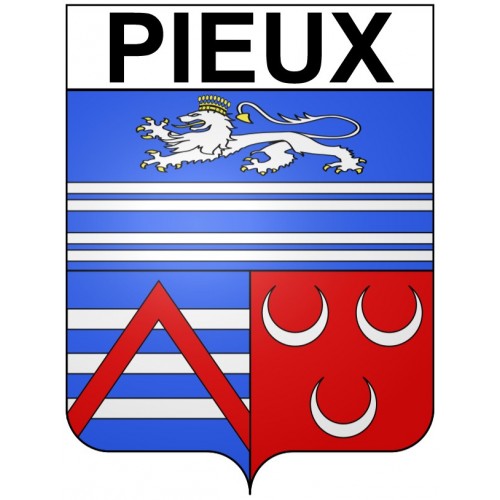 Pegatinas escudo de armas de Pieux adhesivo de la etiqueta engomada