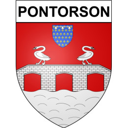 Pontorson 50 ville Stickers blason autocollant adhésif